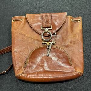 Vintage French Texier Leather Bucket Shoulder Bag /Purse France READ - BUB